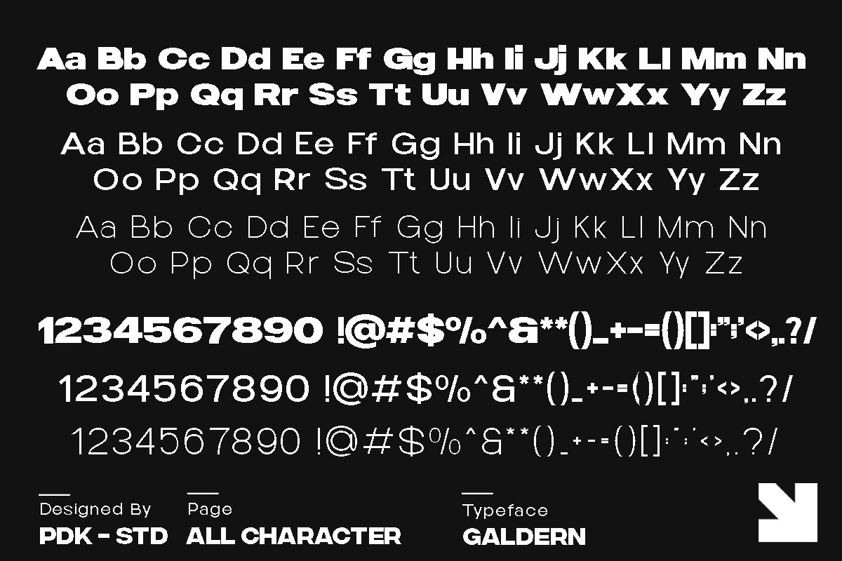 Galdern - Geometric Modern Font, a Sans Serif Font by Pandeka Studio (Photo 2 of 12)