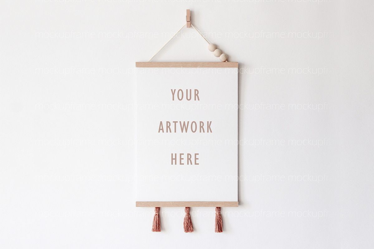 Poster Mockup Frame Boho Kids Mockup, a Print Template by BirdieFrames (Photo 2 of 4)