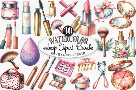 Watercolor Makeup Clipart