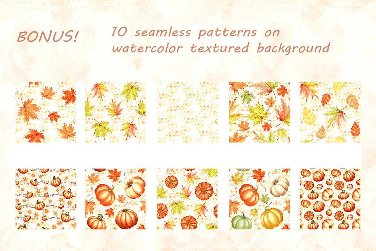 Autumn pumpkins watercolor clipart, a Decorative Illustration by susie-p-art (Photo 16 of 17)
