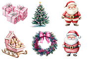 pink Christmas Winter Clipar, an Illustration by Designworld (Thumbnail 2 of 6)