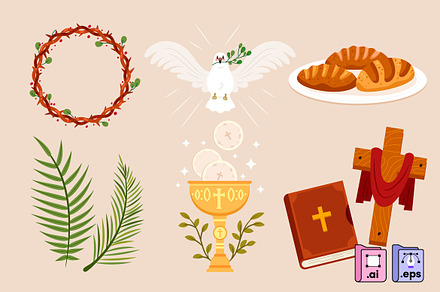 Set of Palm Sunday Elements