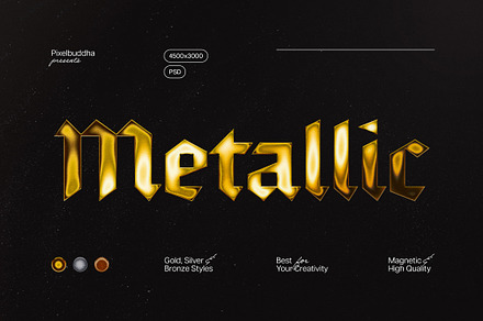 Gold, Bronze & Silver Chrome Effect, a Texture Graphic by pixelbuddha.net