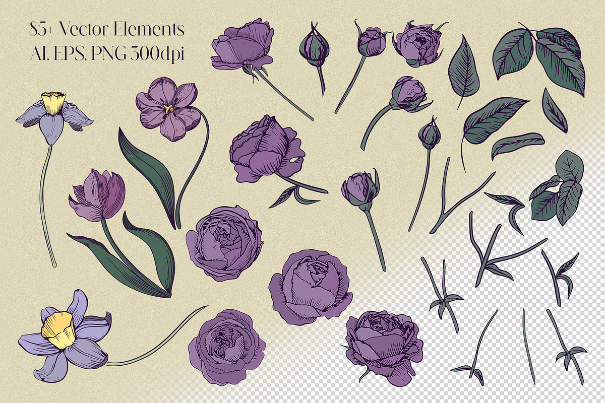 Dark Botanical Magic Clipart, a Decorative Illustration by PenguinArtStudio (Photo 3 of 18)