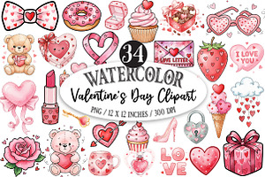 Valentine's Day Clipart, an Illustration by Designking