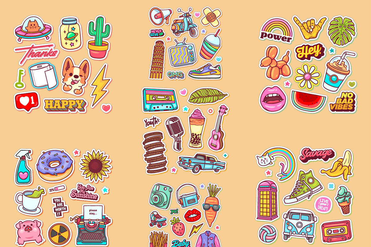70 Design Cricut Stickers Bundle, an Illustration by Daily Studio (Photo 1 of 7)