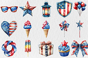Watercolor 4th Of July Clipart, a Seasonal Illustration by Rose Art (Thumbnail 2 of 5)