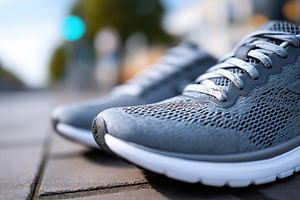 Blue pair of athletic shoes, a Sports & Recreation Photo by AlyaAnd