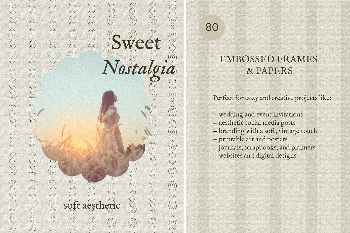 COTTAGECORE Embossed Papers & Frames, a Background Graphic by Madiwaso (Photo 5 of 10)