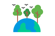 Planet Earth Flat Icon, a Duotone Icon by Pexelpy (Thumbnail 1 of 2)