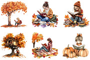 Back to School Autumn Clipart Girl, an Illustration by cherrydesign (Thumbnail 2 of 3)