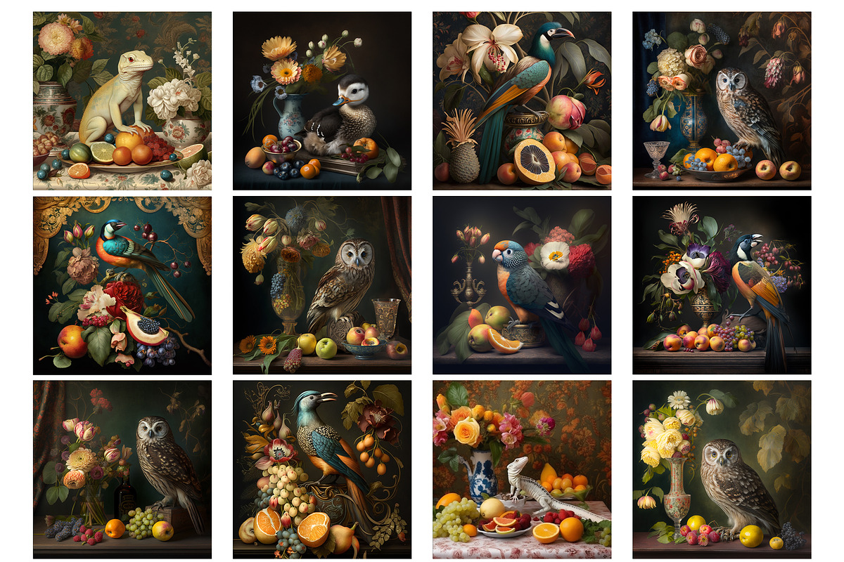 111 Animal Art Still Life Prints, a Background Graphic by YvY (Photo 11 of 11)