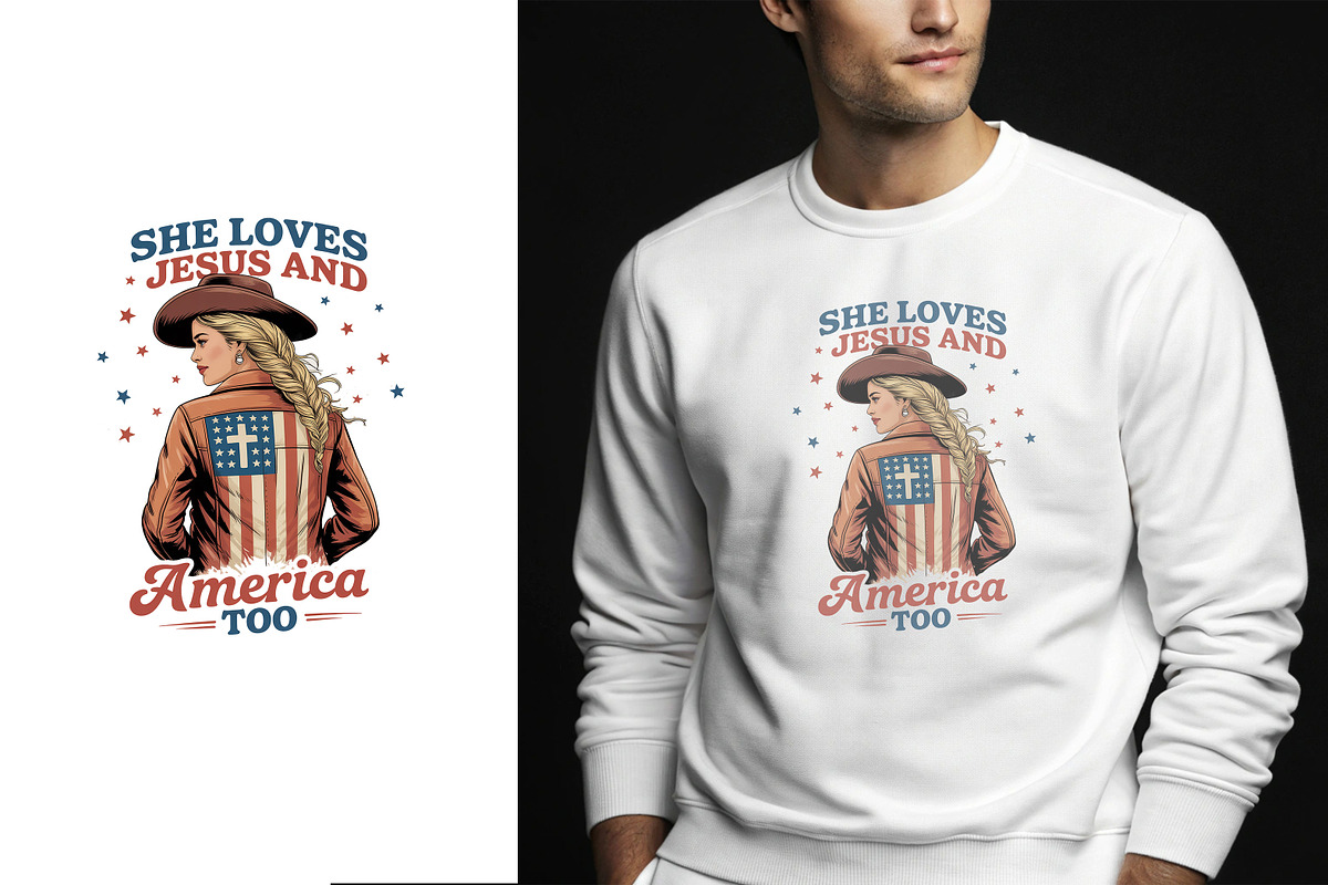 She Loves Jesus and America Too PNG, an Object Illustration by Unique Design Team (Photo 5 of 5)
