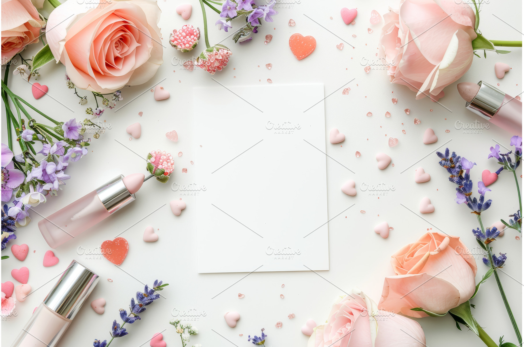 Romantic Floral Mockup with, a Beauty & Fashion Photo by LaVika