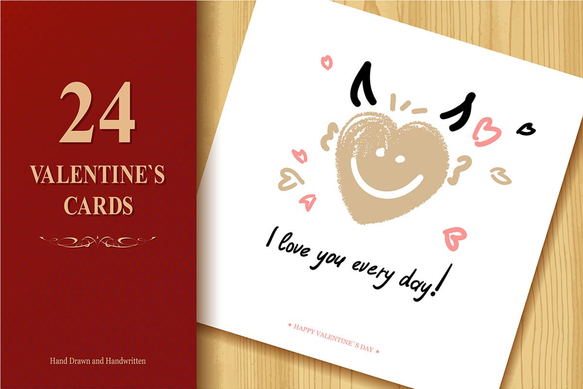 Valentine`s Day Greeting Cards, an Illustration by GalaStudio (Photo 1 of 5)