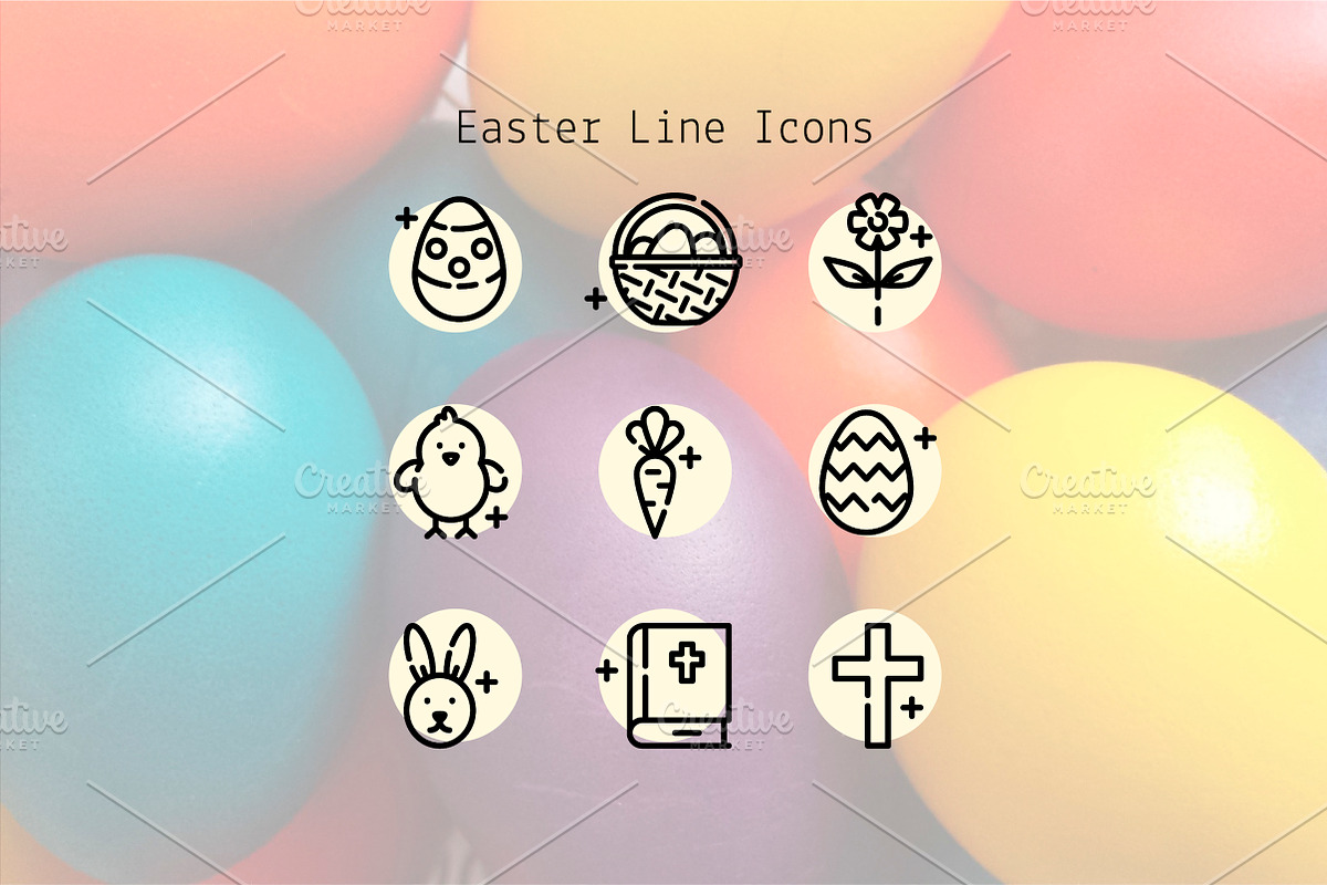 Easter Line Icons, an Outline Icon by Lyolya Profitrolya (Photo 1 of 2)