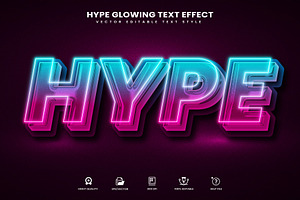 Hype Glowing Editable Text Effect