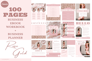 100 Rose Gold Ebook Template Canva