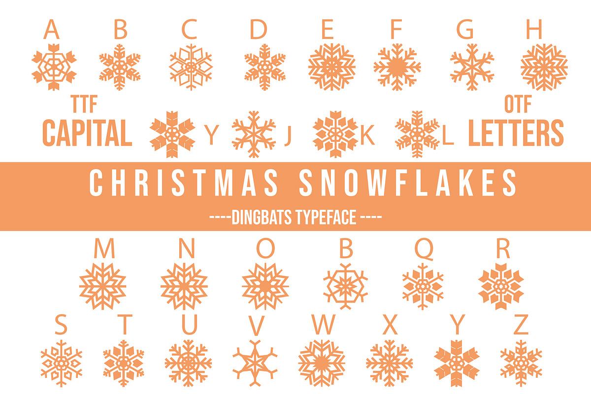 Christmas Snowflakes Dingbats Font, a Symbol Font by Minimalartstudio (Photo 2 of 3)