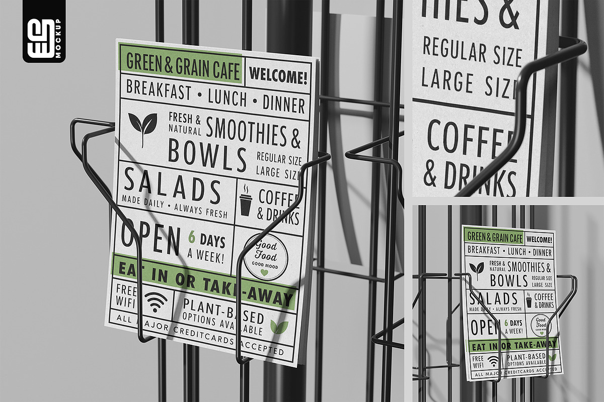 Wire Display with Flyer Mockup, an Advertising Mockup by SD Mockup (Photo 1 of 3)