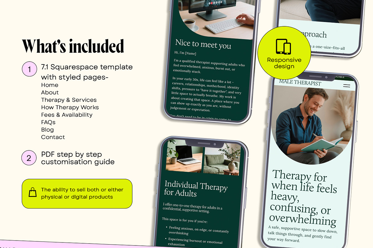 Male Therapist Squarespace Template, a Squarespace Template by Template Twist Shop (Photo 5 of 9)