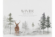 Watercolor Christmas Winter Holiday, an Illustration by WalaPalette (Thumbnail 8 of 18)