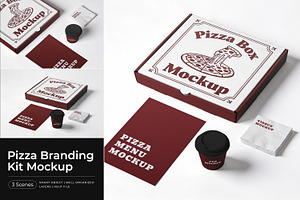 Pizza Branding Kit, a Product Mockup by Pitchlook.Studio