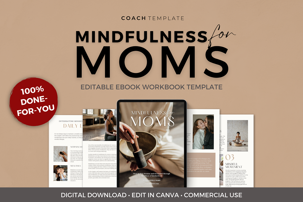 Mindfulness for Moms Ebook Template, a Brochure Template by COACHTEMPLATE (Photo 1 of 9)