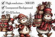 Festive Snowman Winter Clipart, an Illustration by Libby Wishes (Thumbnail 8 of 8)