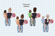 Best Mom clipart Mother daughter, an Illustration by Illustrator Space (Thumbnail 8 of 9)