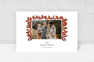 Autumn Leaves Photo Card Template