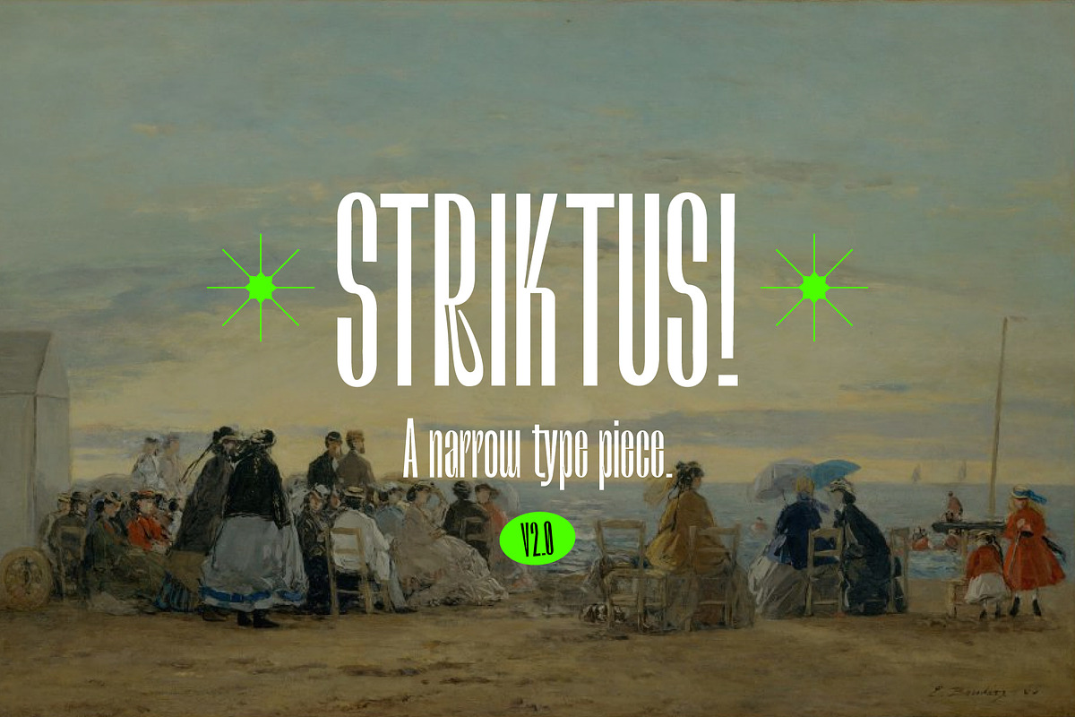 Striktus - Narrow Typeface, a Sans Serif Font by Kulturë Type (Photo 1 of 9)