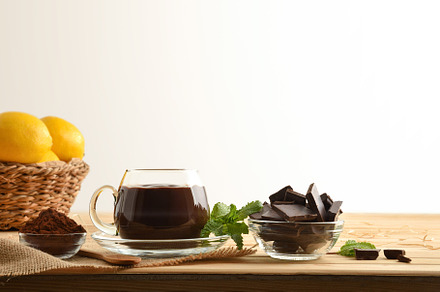 Cup of organic liquid chocolate with isolated white background, a Food & Drink Photo by Davizro's Market