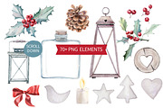 HOLLY JOLLY watercolor set, an Illustration by Lemaris (Thumbnail 2 of 9)