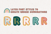 Rainboho - Layered Font Family, a Font by The Pretty Letters (Thumbnail 5 of 6)