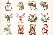 Woodland Christmas Clipart, an Animal Illustration by DreamCafeArt (Thumbnail 2 of 4)