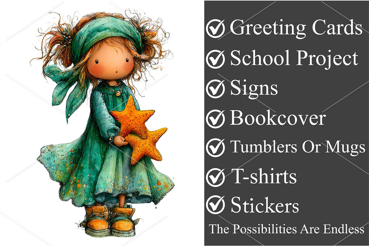 Whimsical Summer Fairy Clipart PNG, a Seasonal Illustration by Canvas Craft (Photo 3 of 6)