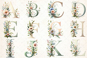 Alphabet, Letters, Floral Clipart, an Illustration by DreamCafeArt (Thumbnail 3 of 3)
