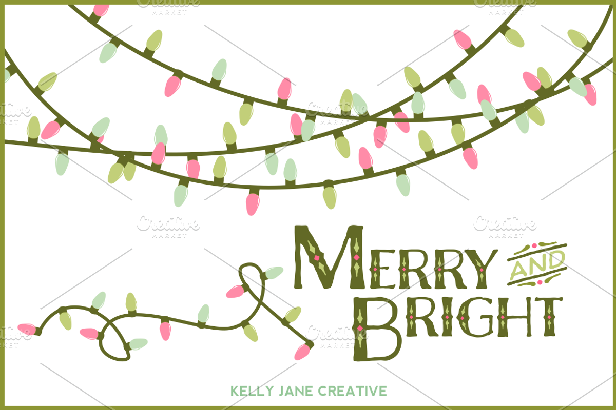 Pastel Christmas Lights- Vector, a Decorative Illustration by Kelly Jane Creative (Photo 2 of 4)