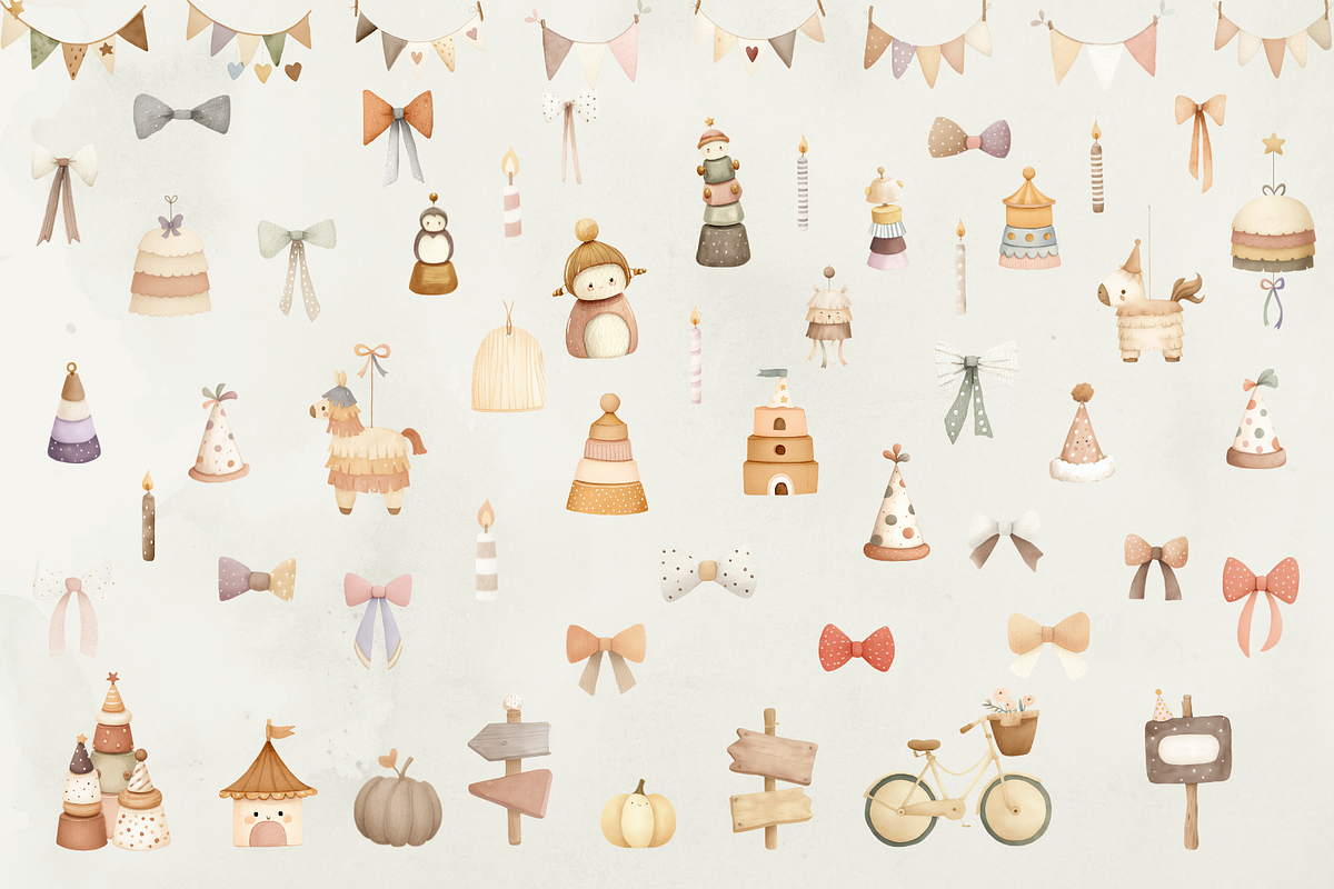 Watercolor Party Animals Clipart, an Object Graphic by JulsIst (Photo 6 of 13)