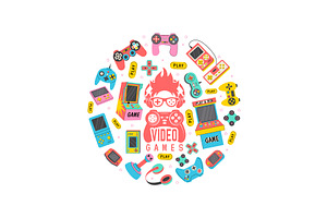 Gaming poster. circle shape, a Technology Illustration by Onyx