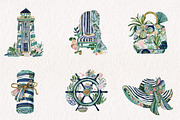 Preppy Coastal Clipart Png, a Seasonal Illustration by CreationArt (Thumbnail 3 of 7)