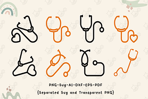 Stethoscope Svg Bundle, Medical Svg