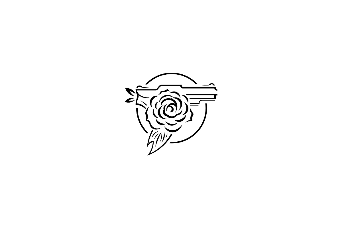Minimalist Gun and Rose Logo, a Branding & Logo Template by Luxury Logos (Photo 3 of 4)