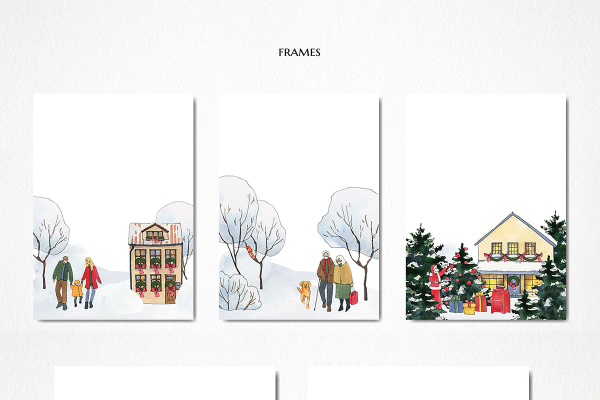 Winter town Christmas house clipart, a Person Illustration by LyubovZaytseva (Photo 9 of 23)