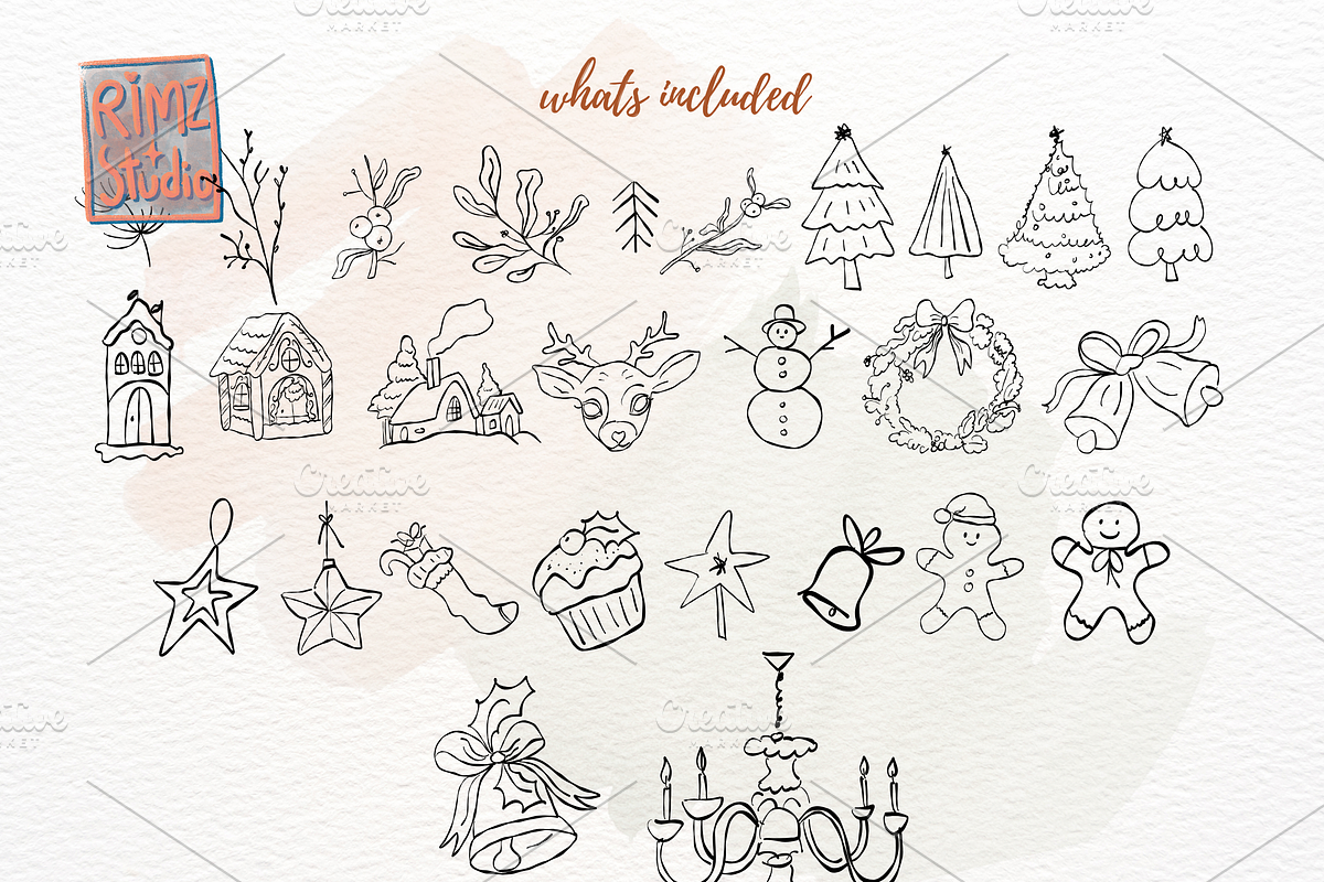 Hand-Drawn Christmas Doodle SVG PNG, a Seasonal Illustration by RimzStudio (Photo 5 of 11)