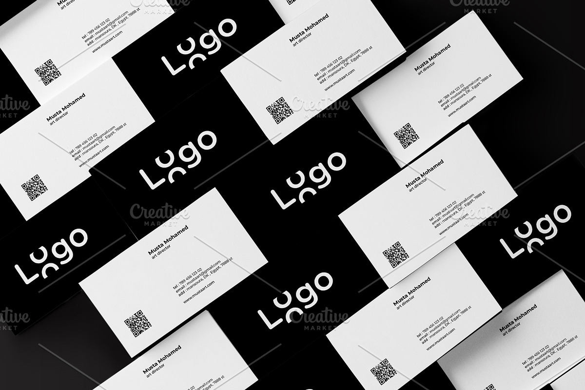 Black Clean Minimal Business Card, a Business Card Template by MustaART