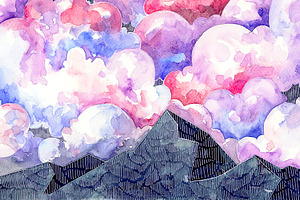 Watercolor Mountains