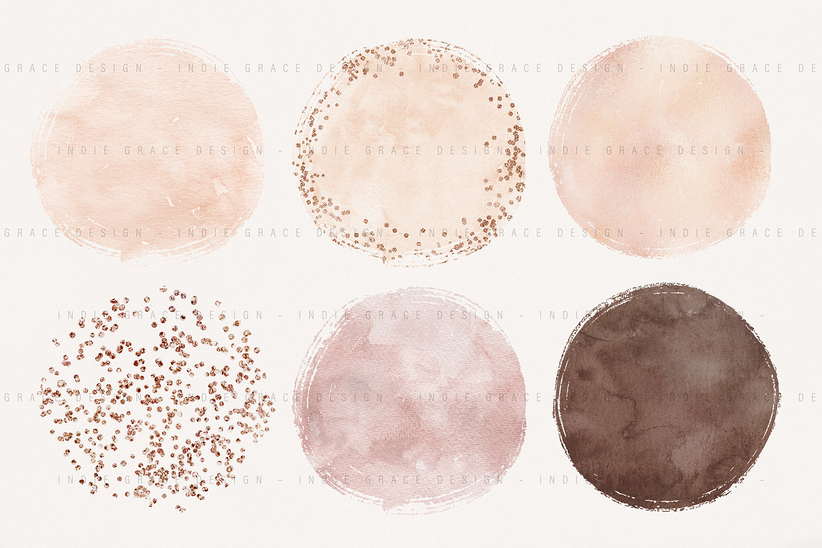 Nude Tone Watercolor Circles, an Object Graphic by Indie Grace Design (Photo 3 of 4)