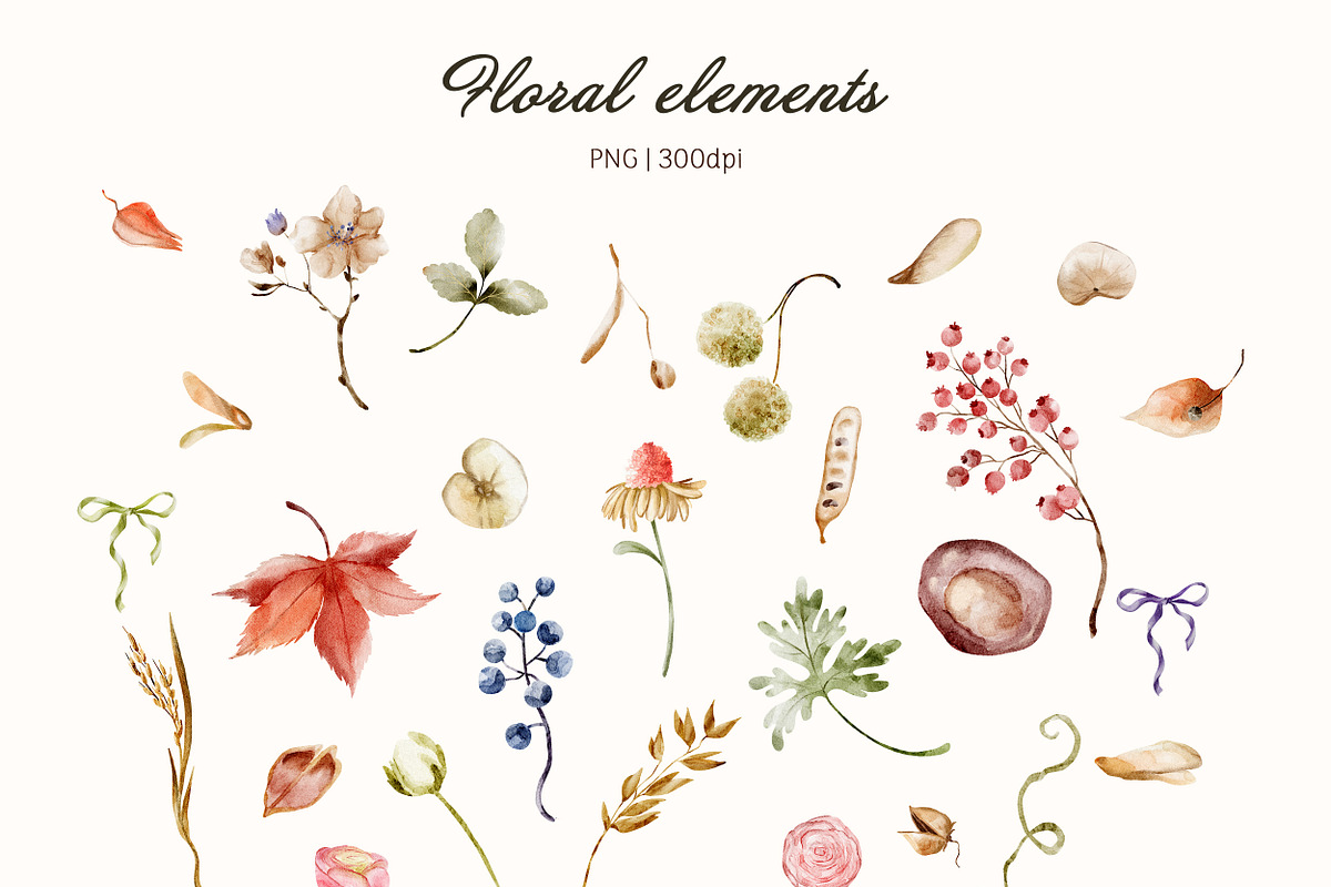 Autumn meadow Watercolor Floral, a Seasonal Illustration by Pattern + watercolor (Photo 13 of 14)
